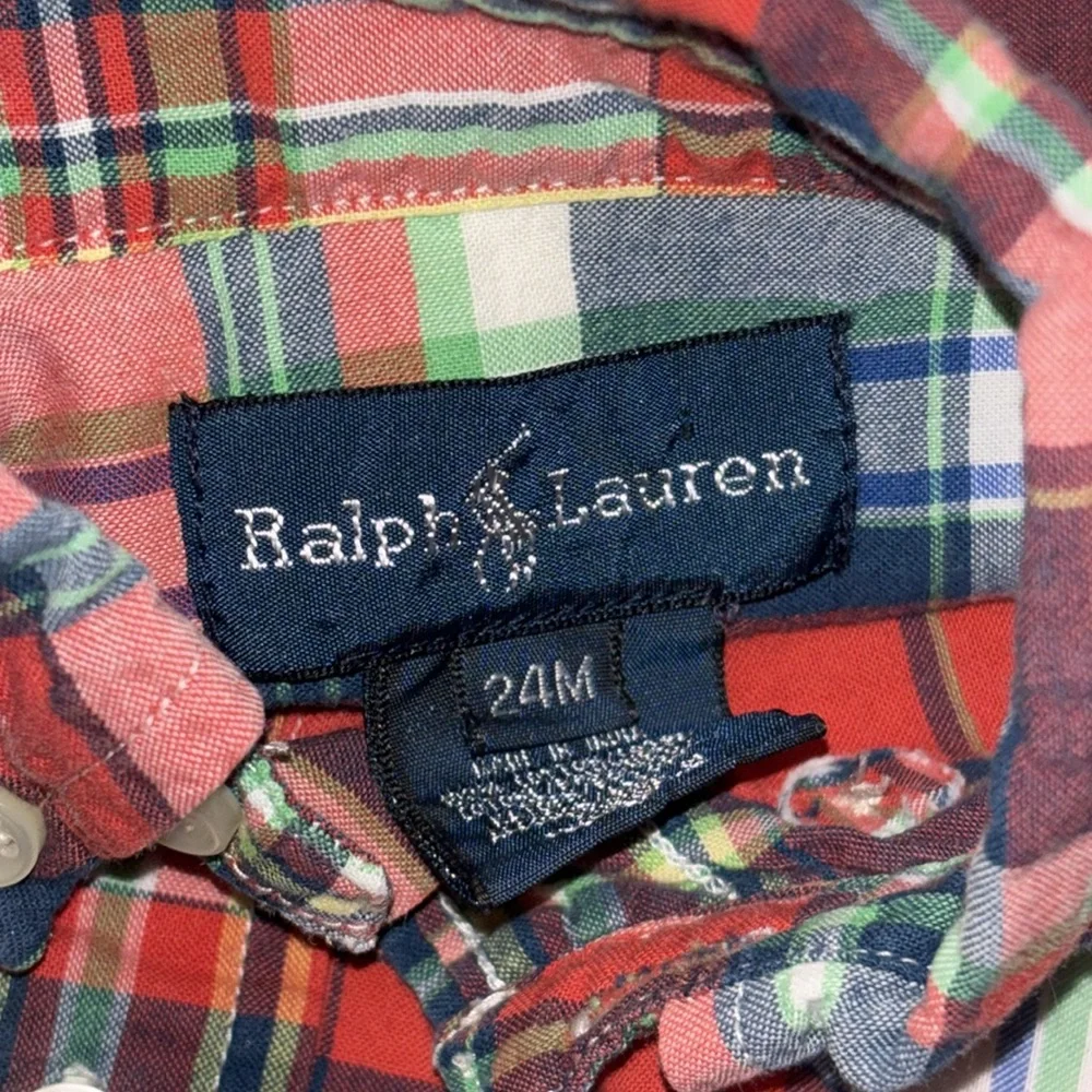 Ralph Lauren 24M Plaid Button Down preppy plaid 24 month Ralph Lauren Yellow